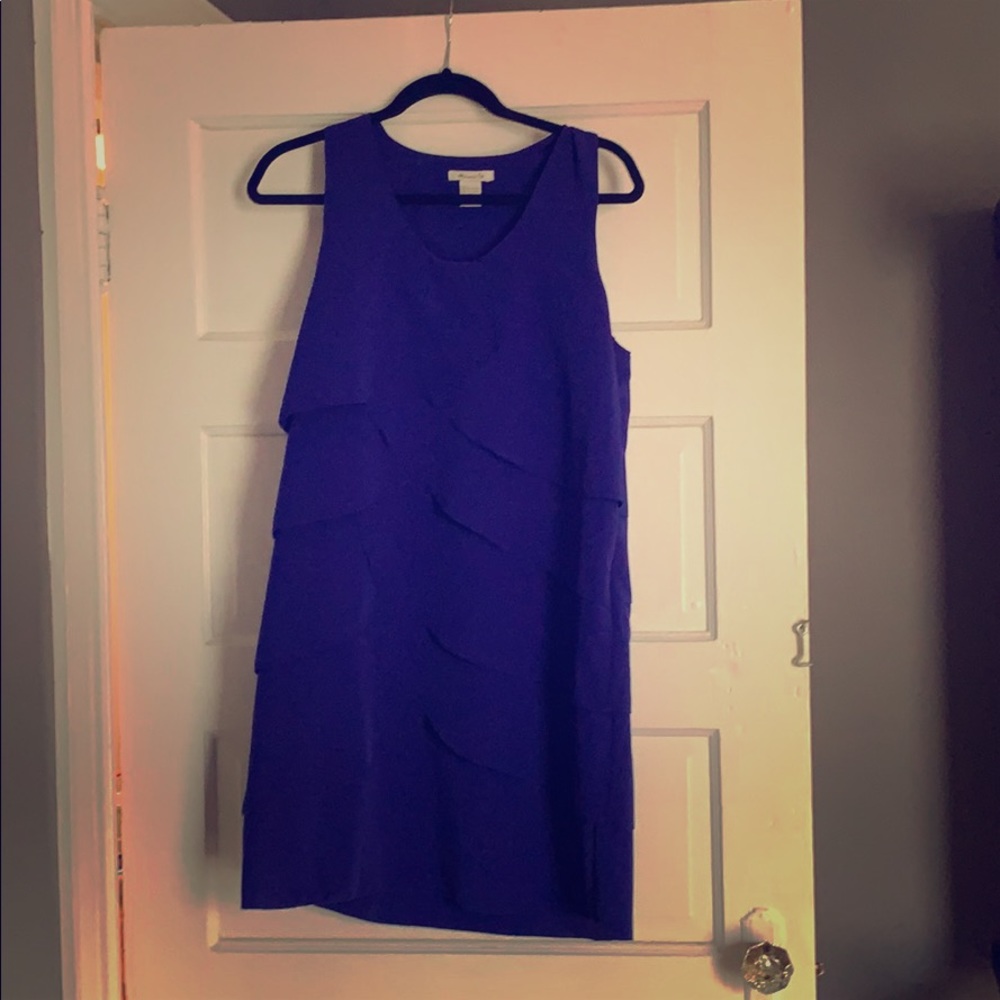 Royal blue tiered shift dress